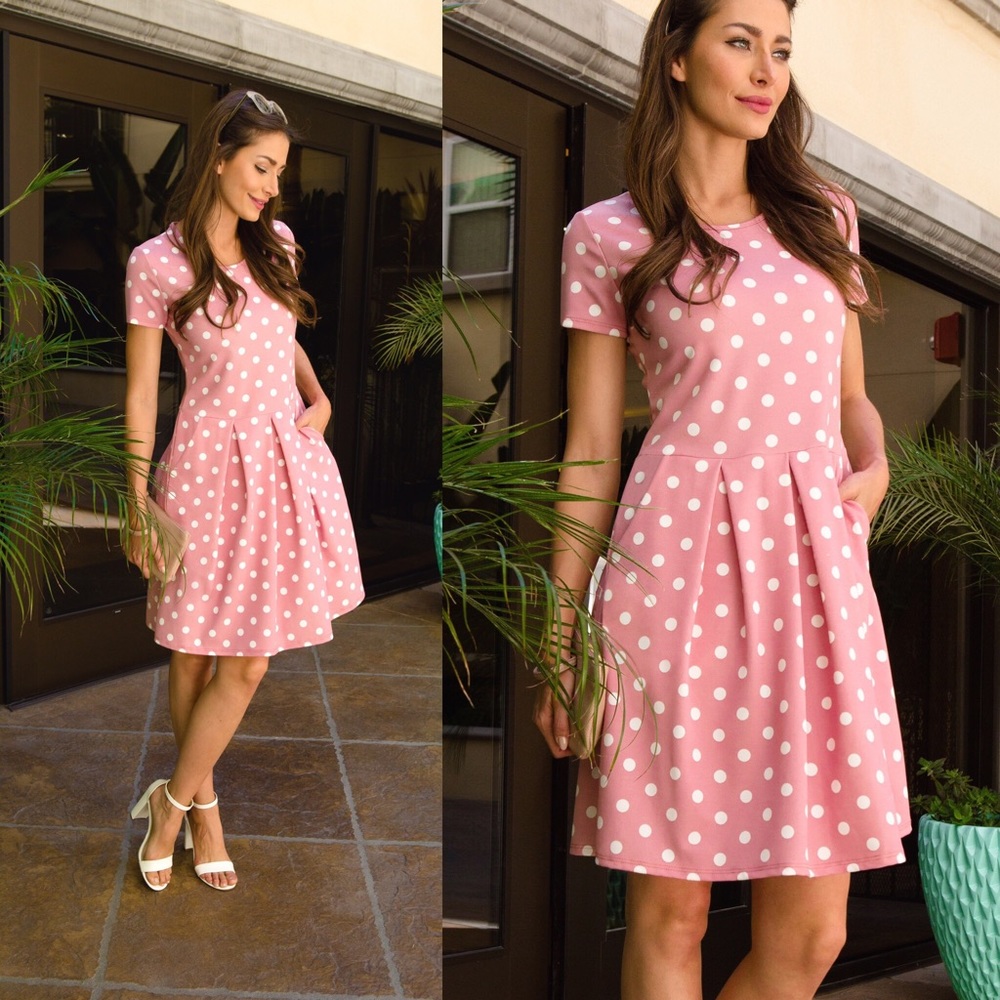 NWT Pleated Polka Dress MADE IN USA